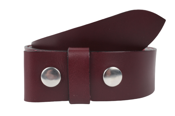 Burgundy Leather Belt Straps