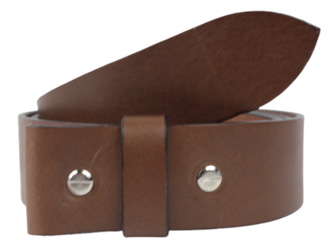 1.75" Inch Wide Brown Leather Belt Strap Chicago Screws