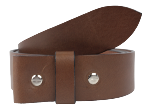 1.25 Wide Brown Leather Belt Strap Chicago Screws
