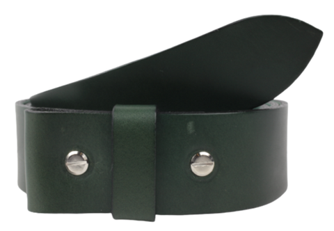 1.75" Inch Wide Green Leather Belt Strap Chicago Screws