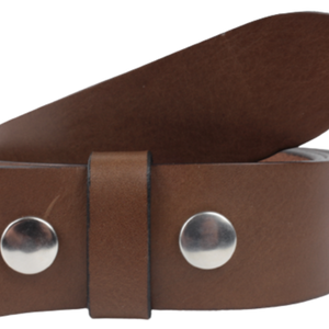 1 1/2" Inch Brown Leather Belt Strap