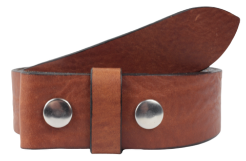 1 1/2" Inch Dark Tan Leather Belt Strap