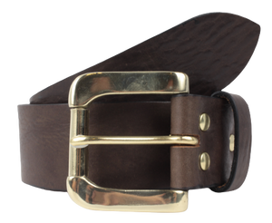 1 3/4 Inch Dark Brown Leather Belt
