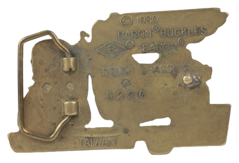 1980 Harley Davidson Winged Skull Rare Belt Buckle Back