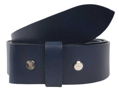 1 Inch Blue Leather Belt Strap with Chicago Screws