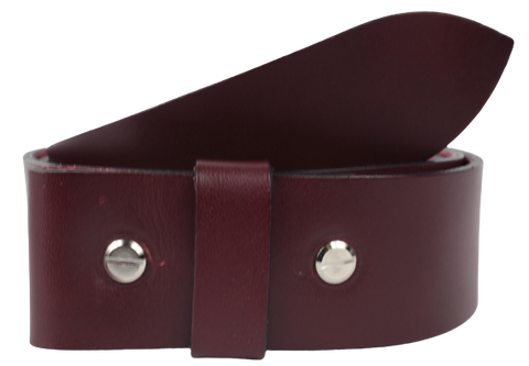1.75" Inch Burgundy Belt Strap for Removable Buckles