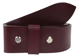 1 Inch Burgundy Leather Belt Strap with Snaps
