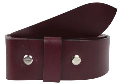 1.5" Wide Burgundy Leather Belt Strap with Chicago Screws