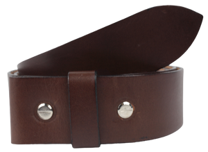 1 Inch Chestnut Leather Belt Strap with Chicago Screws
