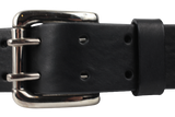 2 Pin Black Leather Belt