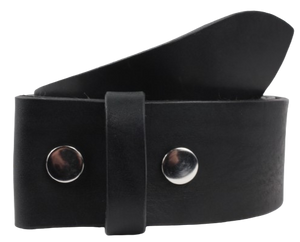 2" Inch Black Leather Belt Strap