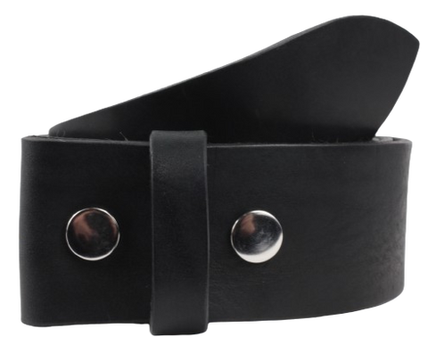 2" Inch Black Leather Belt Strap