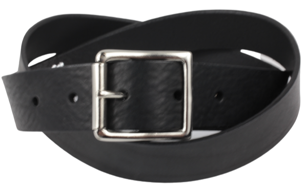 Silver Rectangle Roller 1 1/4 Inch Leather Belt