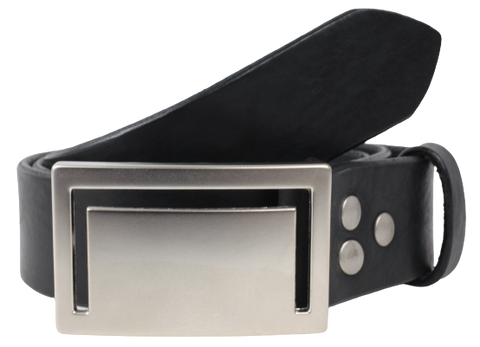 35mm Black Leather Belt