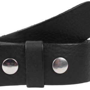 Black 1 1/2" Leather Belt Strap