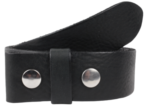 Black 1 1/2" Leather Belt Strap