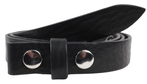 Black 1 1/4 Leather Belt Strap