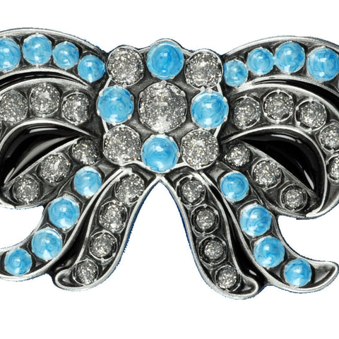 Bow Blue Belt Buckle