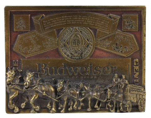 Budweiser Shires King of Beers Copper Gold Plated Belt Buckle