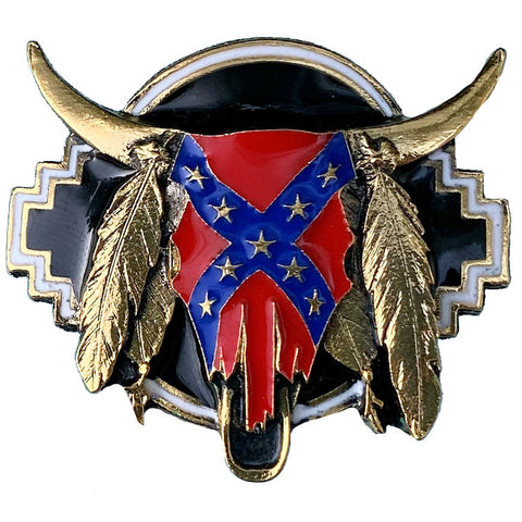 Buffalo Skull Gold Plated Bolo Tie
