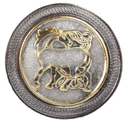 Celtic Horses Gold Silver Belt Buckle