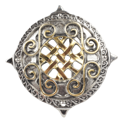 Celtic Shield Gold Silver Belt Buckle