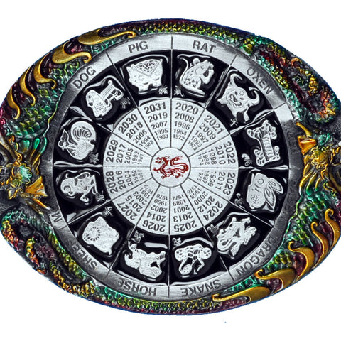 Chinese Calendar Belt Buckle