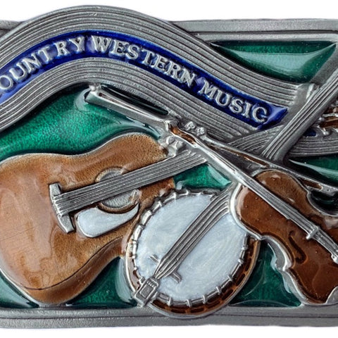 Country Western Music Belt Buckle