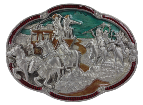 Cowboys Indians Belt Buckle