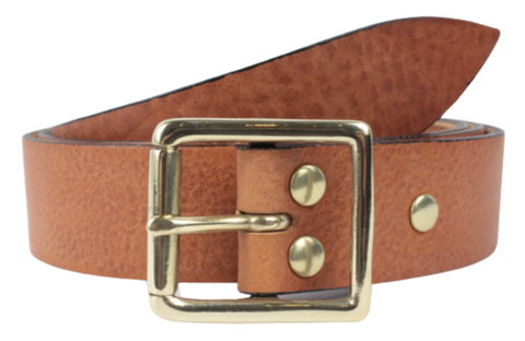 Dark Tan 1 1/4" Inch Designer Leather Belt
