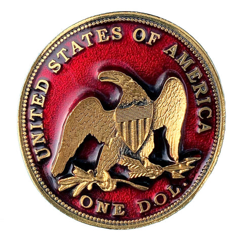 Dollar Coin Gold Plated Bolo Tie