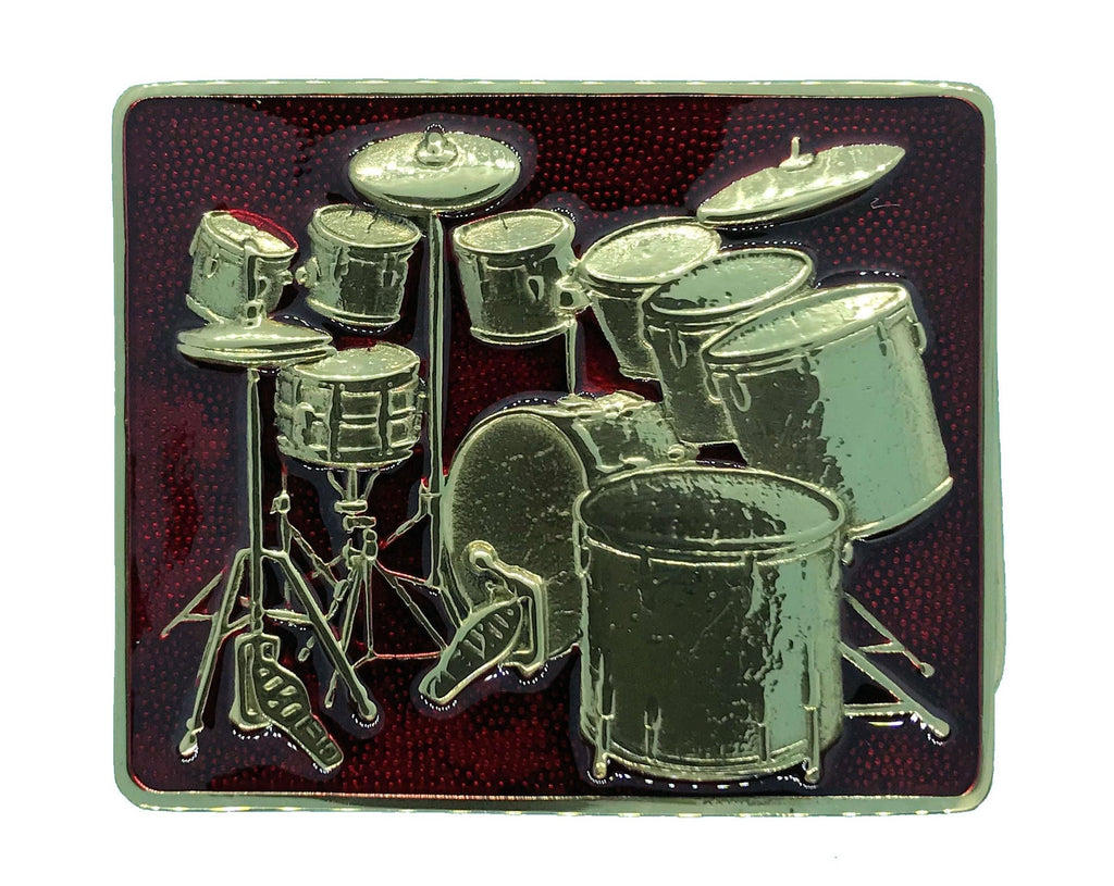 Drum Kit Brass Red Belt Buckle Buckle My Belt