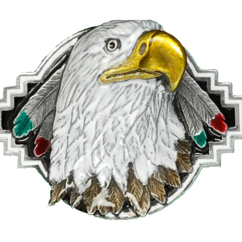 Eagle Head with Feathers Bolo Tie