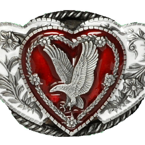Eagle on Hearts Bolo Tie