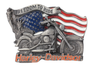 Harley Davidson Freedom to Ride Silver Belt Buckle