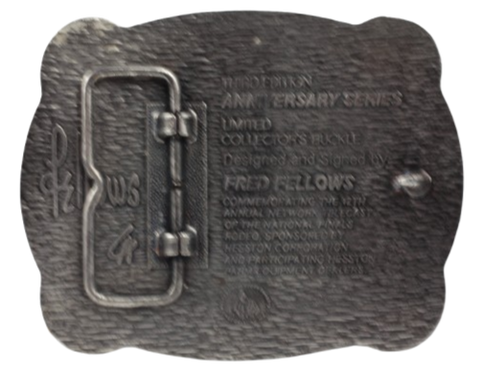 Hesston National Finals Rodeo NFR 1985 Belt Buckle Back