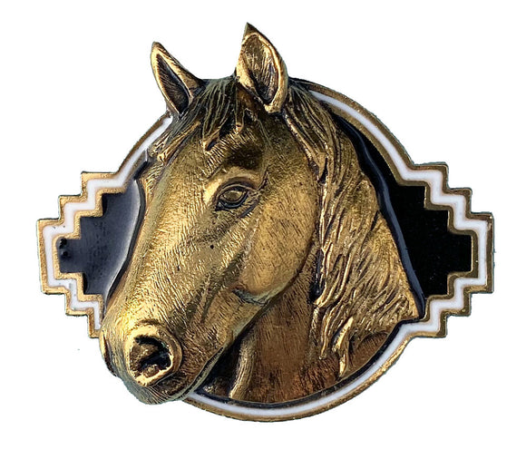 Horse Head Gold Plated Bolo Tie
