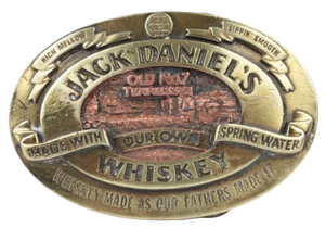 Jack Daniels Old No 7 Tennessee Gold Copper Plated Belt Buckle