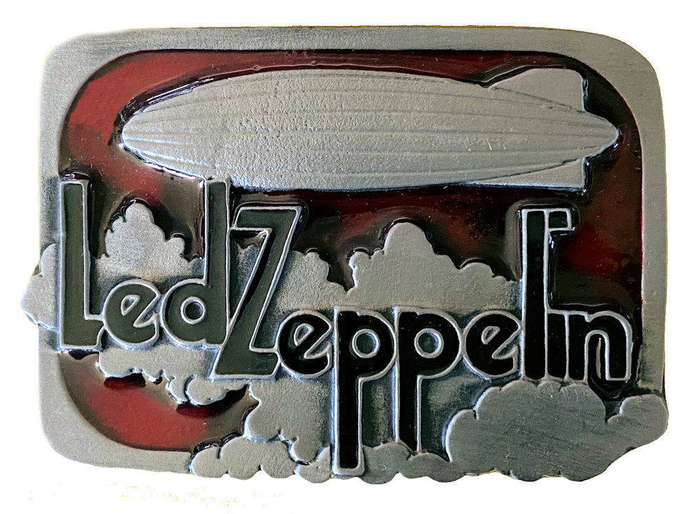 Boucle De Ceinture Led Zeppelin Ovale Rouge Celtic - Style Rock Vintage Métal Solide 11x7 Cm