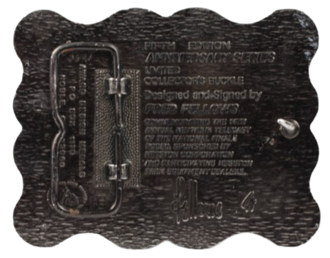 National Finals Rodeo 1987 NFR Belt Buckle Back