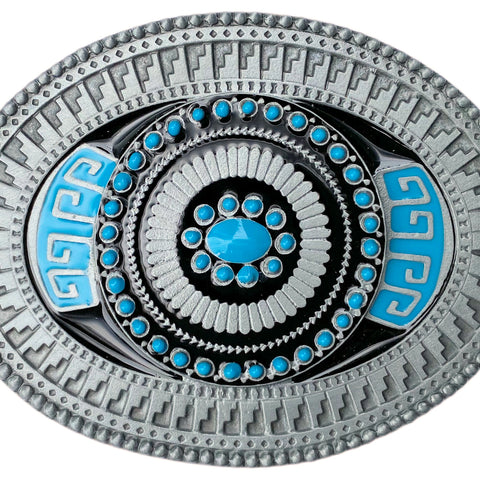 Oval Western Design Belt Buckle