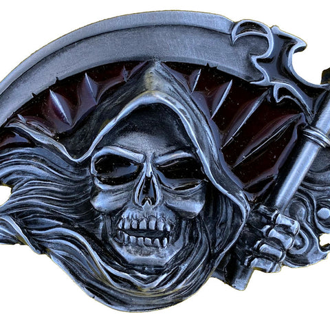 Pewter Grim Reaper Belt Buckle