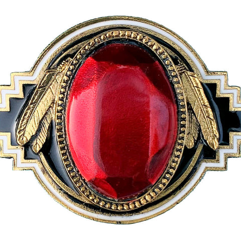 Red Stone Gold Plated Bolo Tie