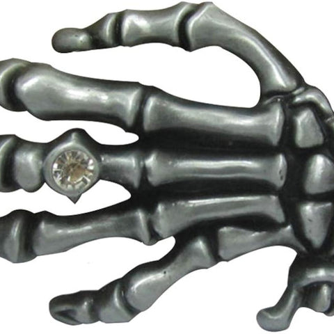 Skeleton Hand with Stone Ring Belt Buckle