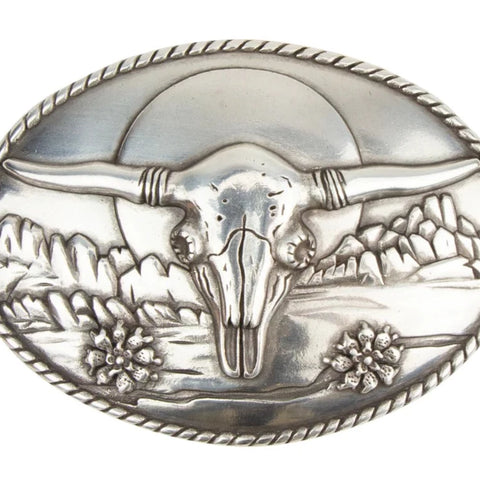 Steer Skull Trophy Belt Buckle