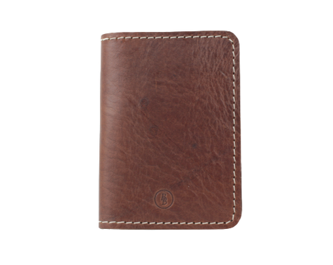 The Quad Brown Full Grain Leather Slim 4 Card Wallet "Minimalist Series"