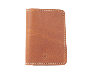 The Quad Dark Tan Full Grain Leather Slim 4 Card Wallet