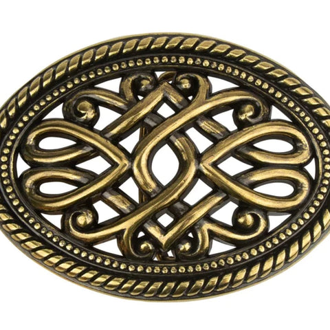 Victorian Trophy Brass Plated Belt Buckle