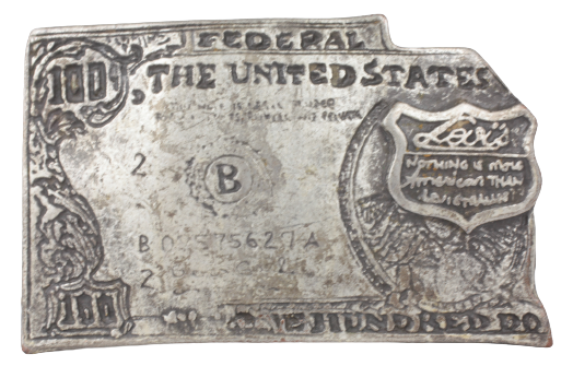 Vintage Levi Strauss $100 Dollar Bill Belt Buckle