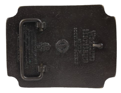 Vintage Calgary Western Heritage Solid Brass Series Souvenir Belt Buckle Back